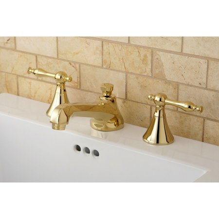Kingston Brass KS4472NL 8" Widespread Bathroom Faucet, Polished Brass KS4472NL